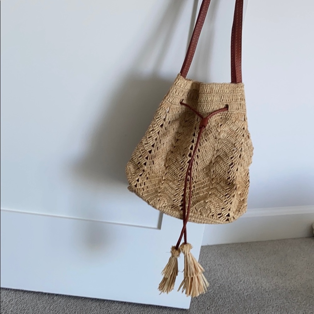 Mar y sol bucket summer straw bag